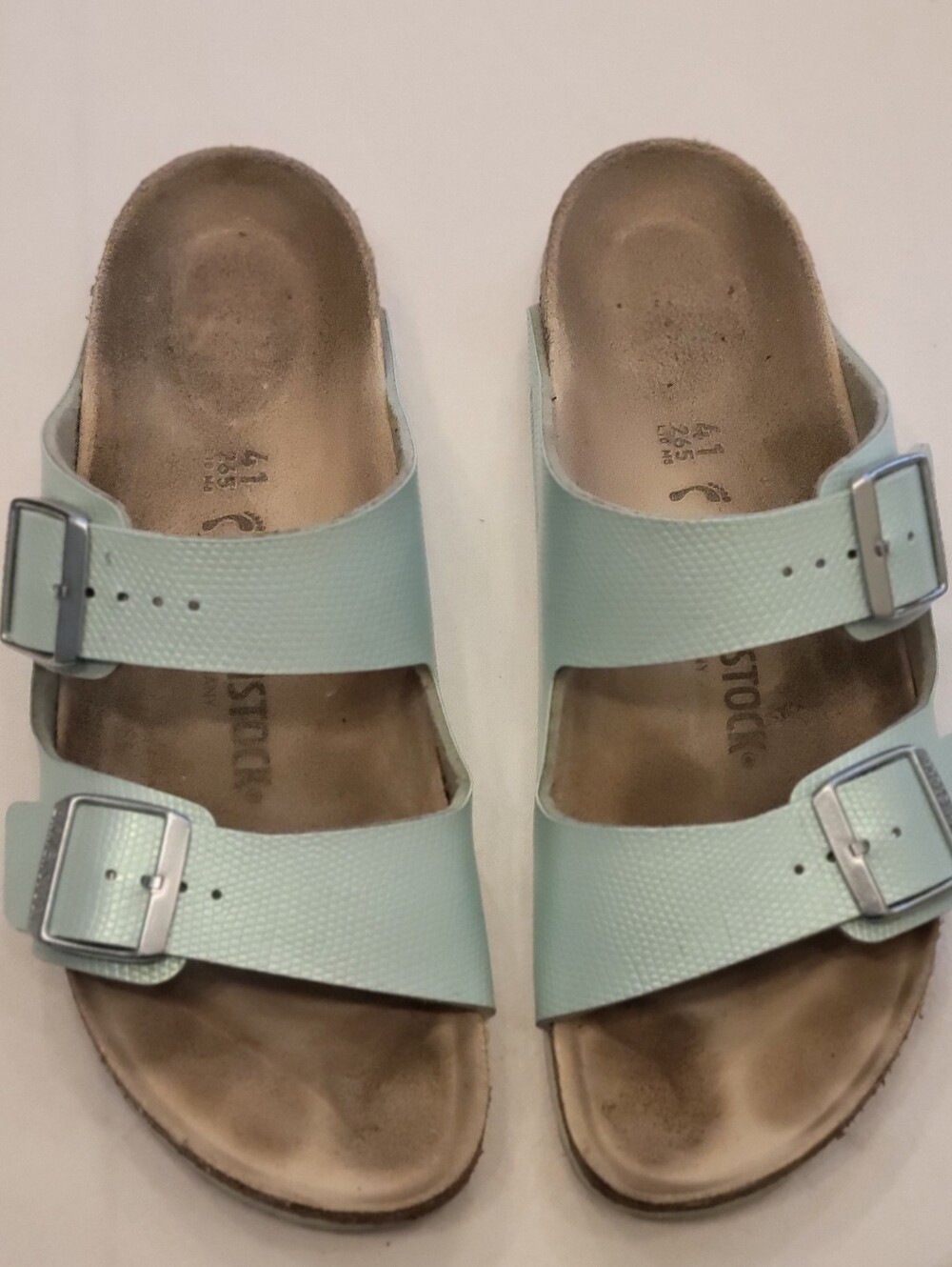 Birkenstock Women’s Arizona Embossed Birko-Flor Surf Green 41N  (10-10.5)